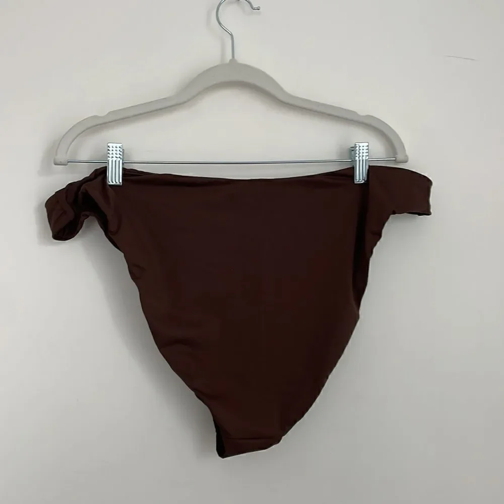SKIMS SWIM BIKINI bottoms in chocolate brown